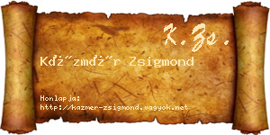 Kázmér Zsigmond névjegykártya