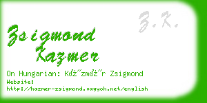 zsigmond kazmer business card